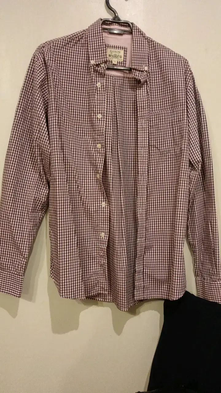 Camisa a cuadros marrón Arrow talla S - 1