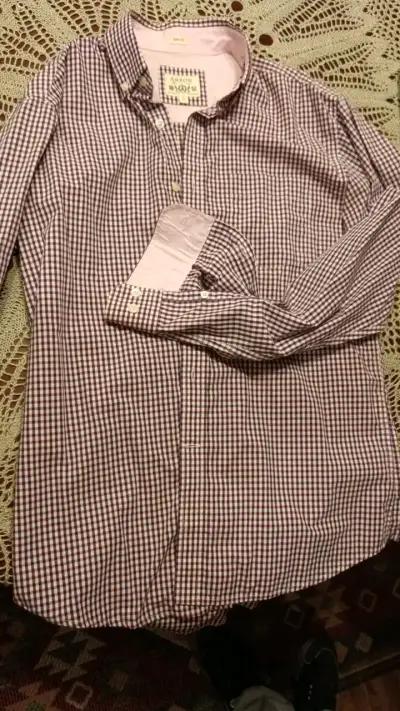 Camisa a cuadros marrón Arrow talla S - miniatura 3