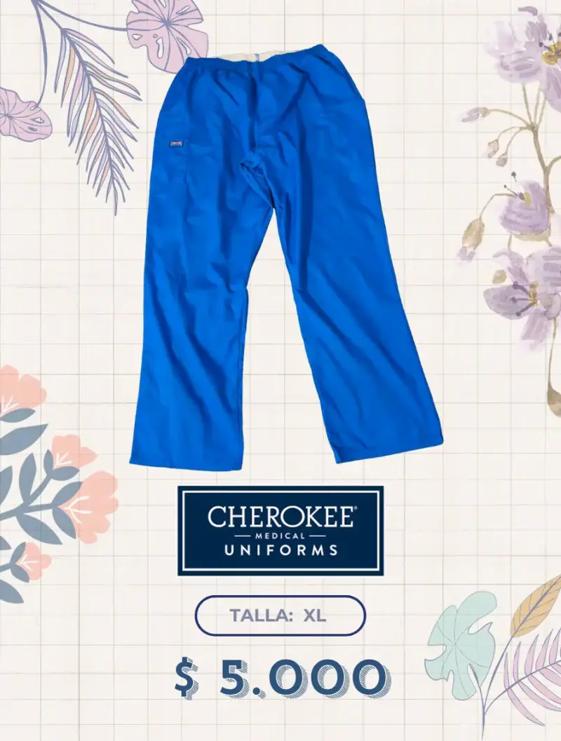 Pantalon clínico Cherokee Azul rey Talla XL