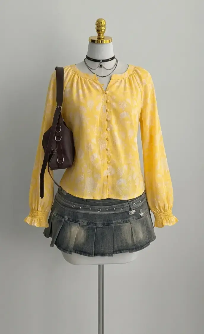 Blusa amarilla de manga larga
