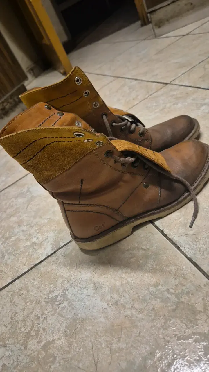 Botas de cuero café para mujer Cat - 3