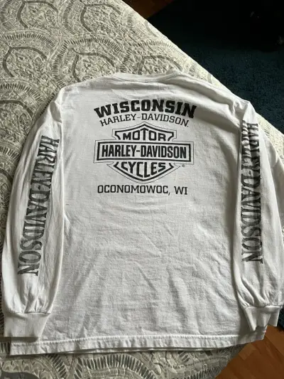 Polera Harley-Davidson blanca con diseño de calavera - miniatura 4