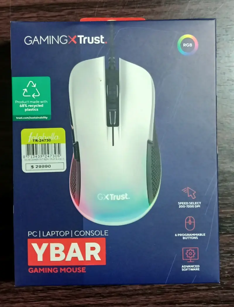 Mouse Gamer Trust Ybar RGB con Botones Programable - 1