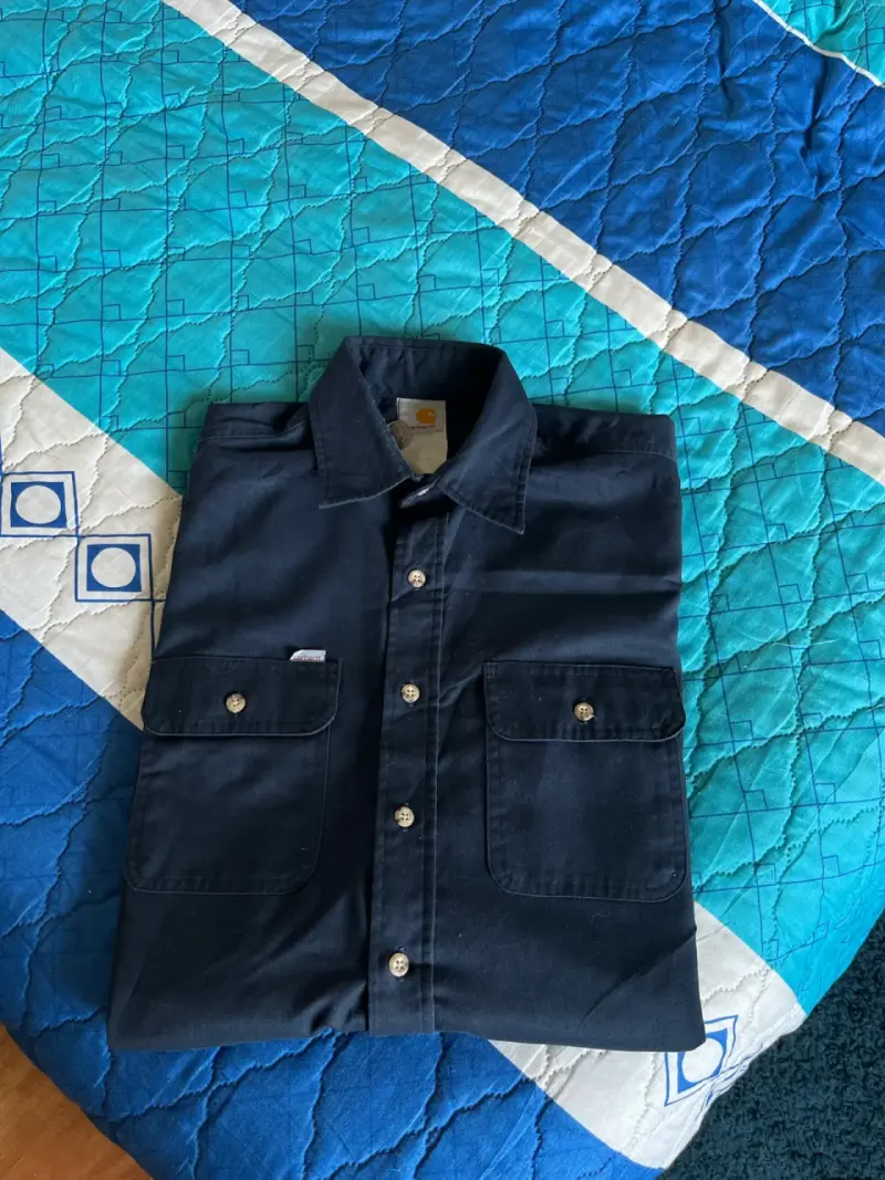 Camisa de hombre Carhart azul marino con bolsillos - 5