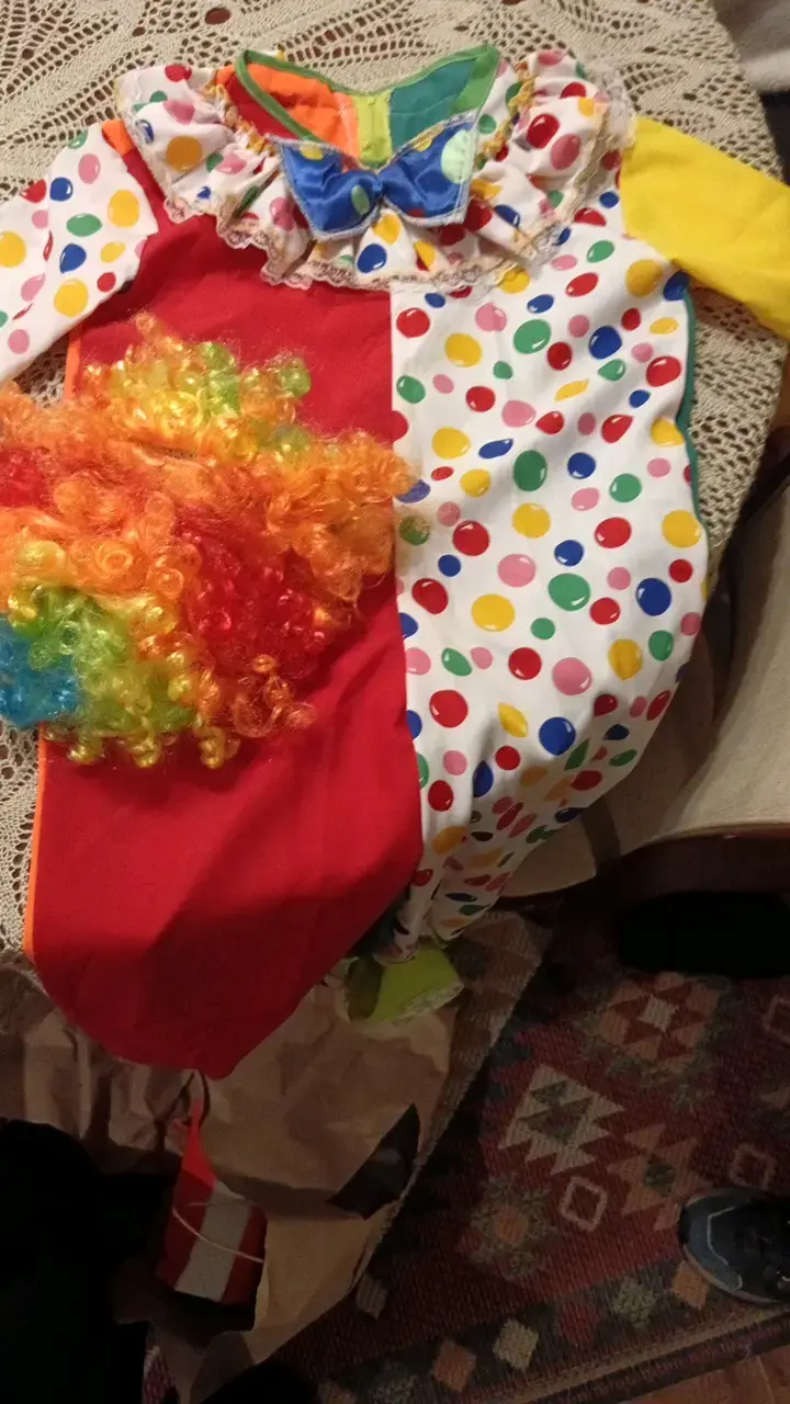 Disfraz de payaso colorido para niños