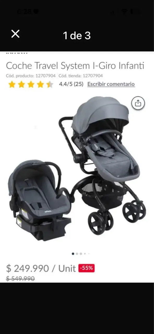 Coche Travel System I-Giro Infanti gris