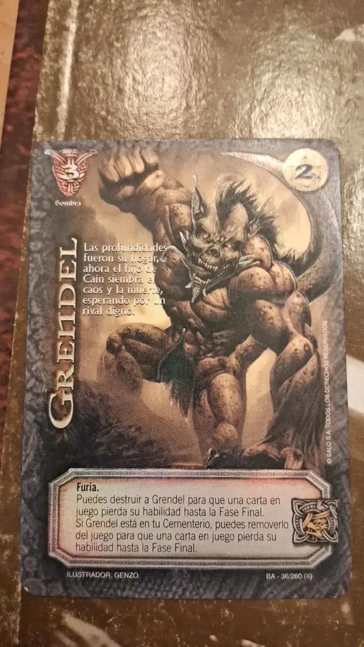 Carta de juego Grendel ilustrada