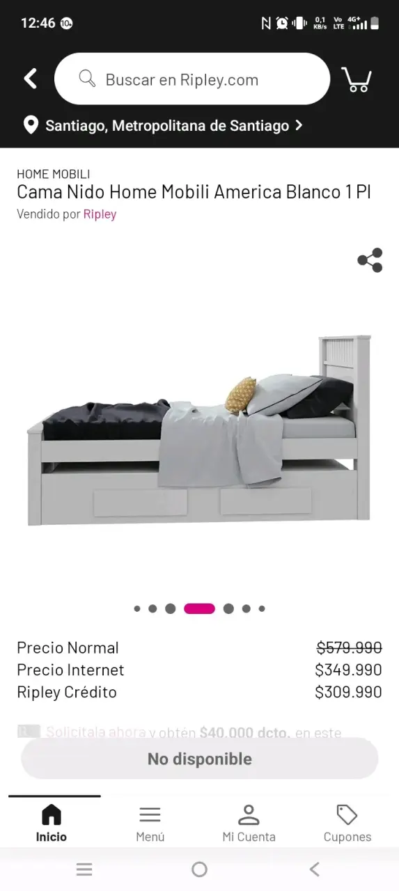 Cama nido blanca Home Mobili 1 plaza - 1