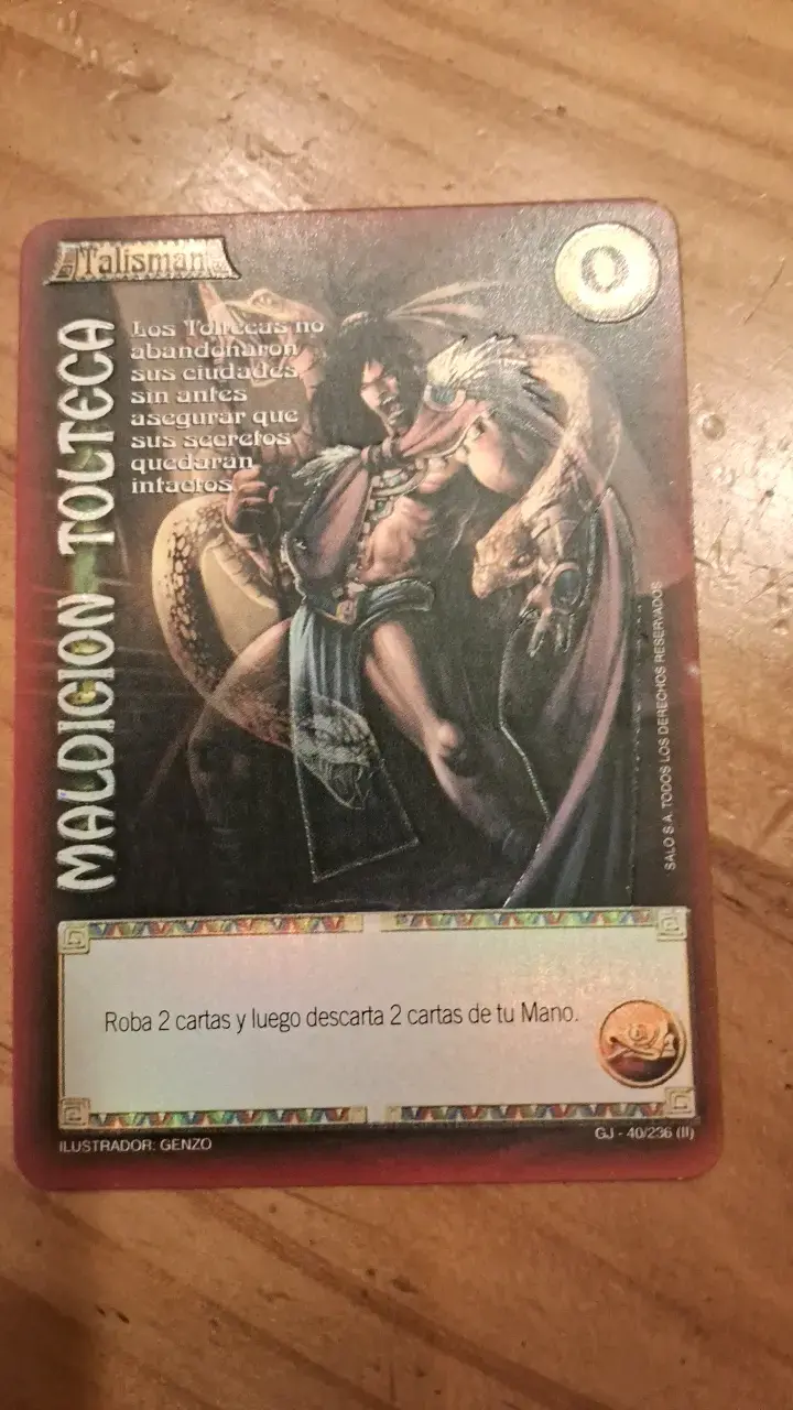 Carta de juego Talisman Maldición Tolteca