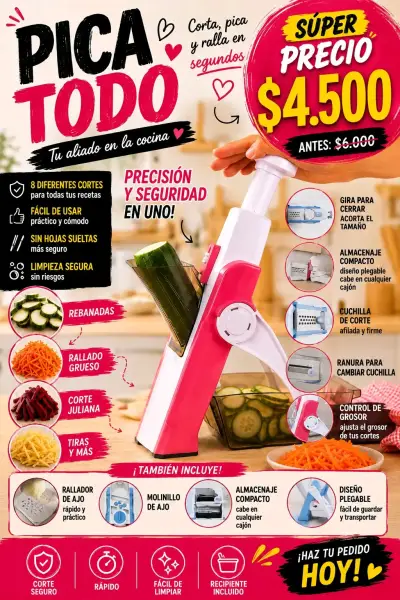 Cortador de Verduras Multifuncional Pica Todo - miniatura 1