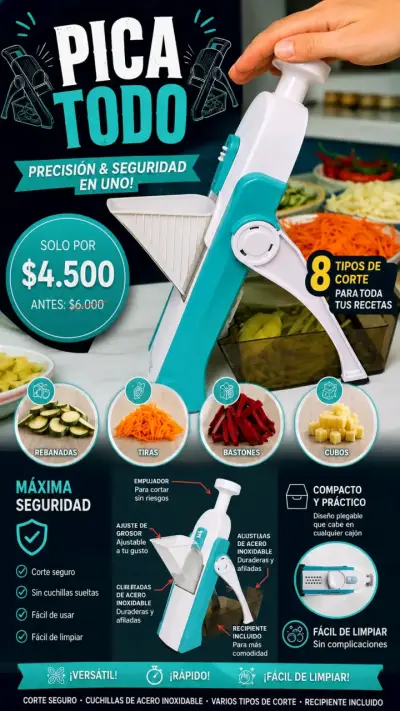 Cortador de Verduras Multifuncional Pica Todo - miniatura 2
