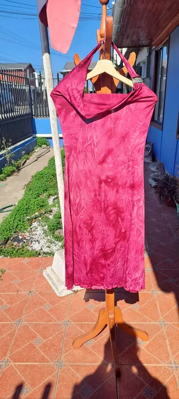 Vestido halter rosa elegante - 2