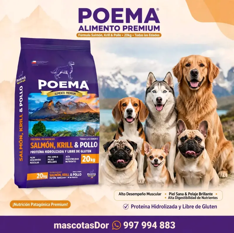 Alimento Poema Premium Salmón, Krill y Pollo 3kg - 1