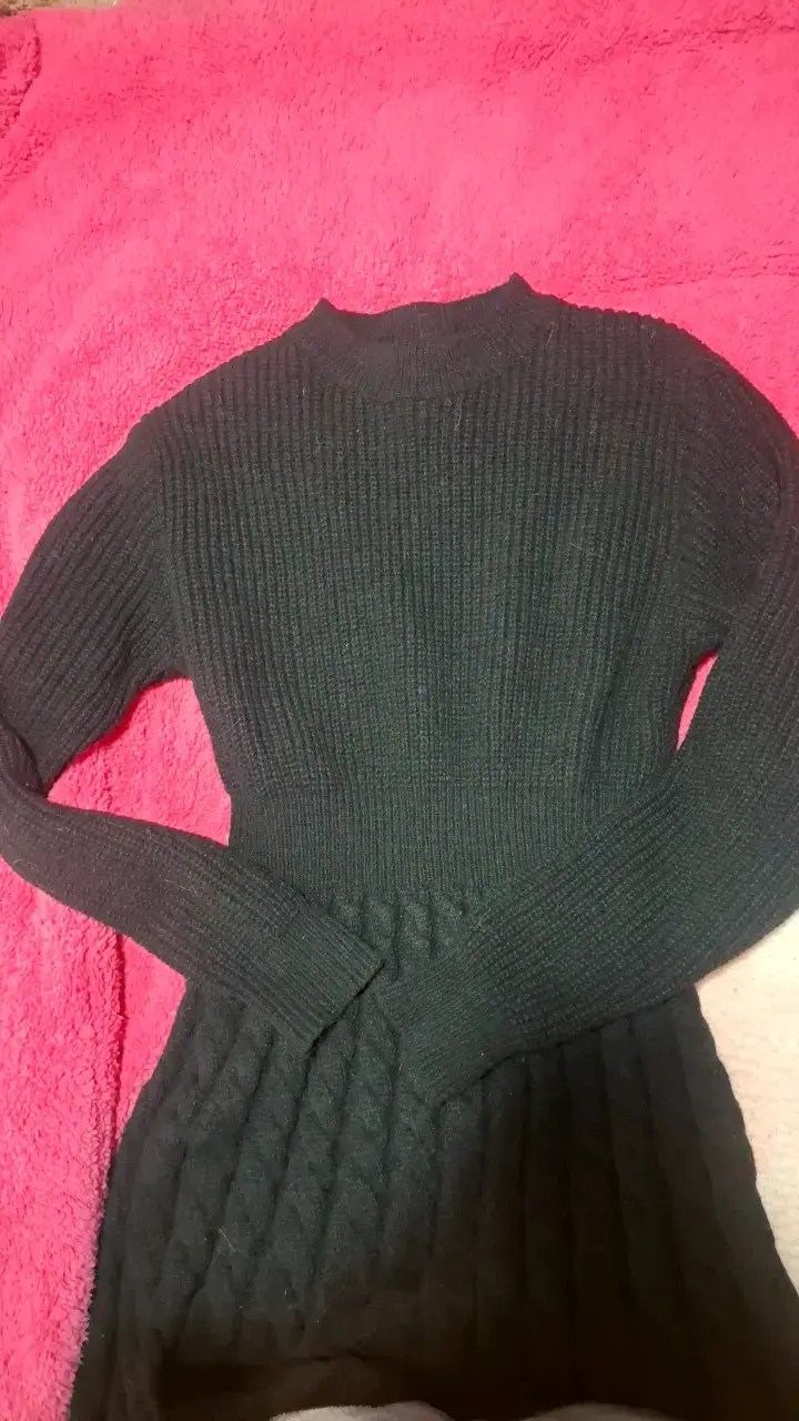 Vestido de punto negro para mujer - 2
