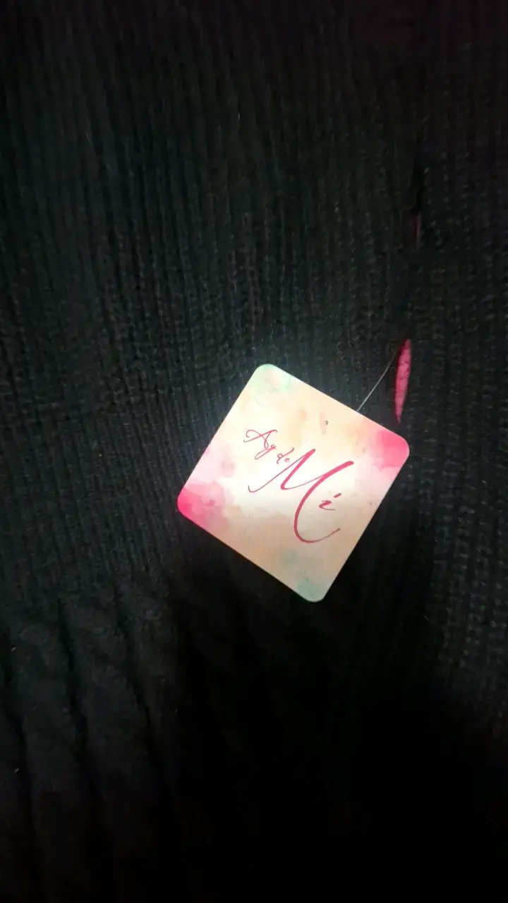 Vestido de punto negro para mujer - 3