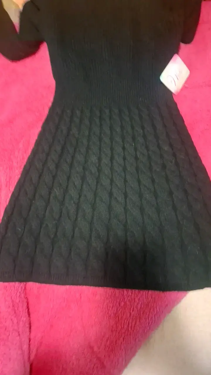 Vestido de punto negro para mujer - 4