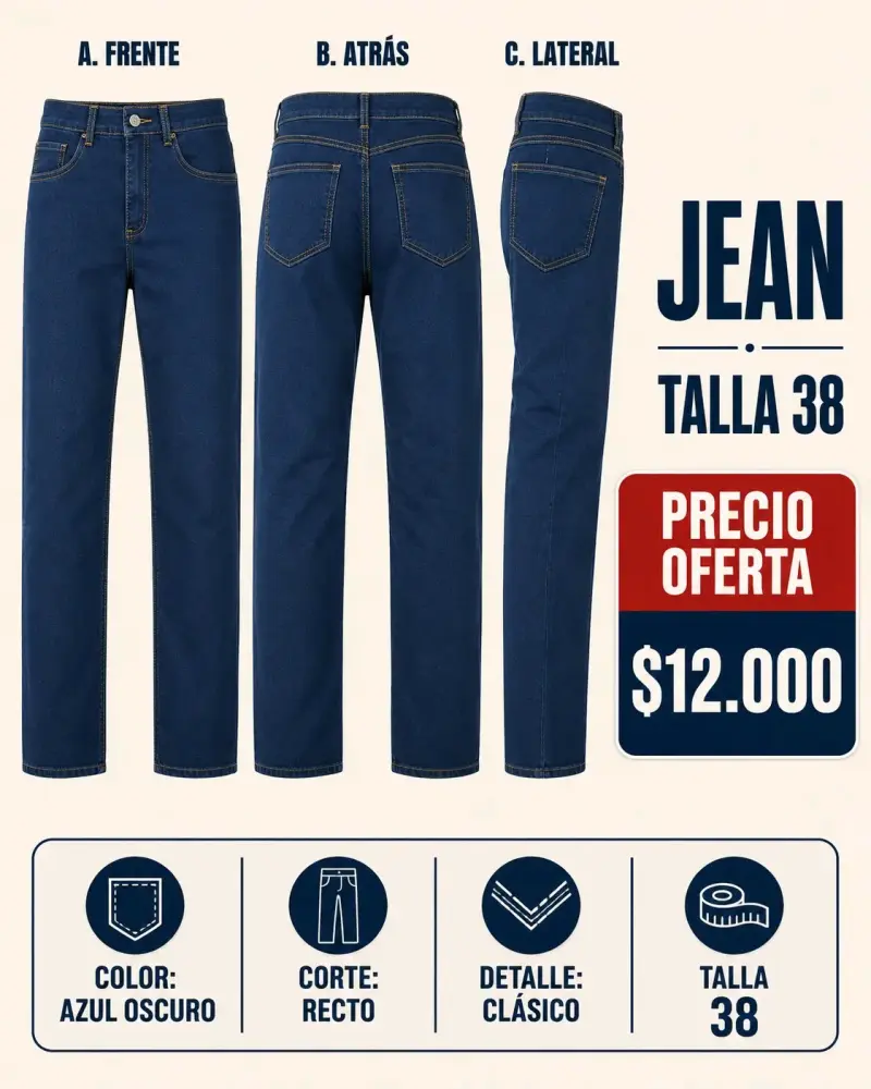 Jean azul claro skinny con cierre en basta talla 40 - 5