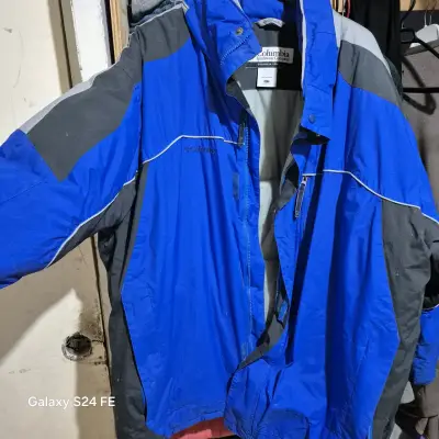 Chaqueta impermeable azul Columbia para hombre - miniatura 1