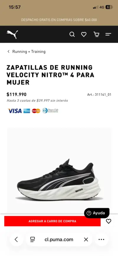 Zapatillas Running Velocity Nitro4 - miniatura 5