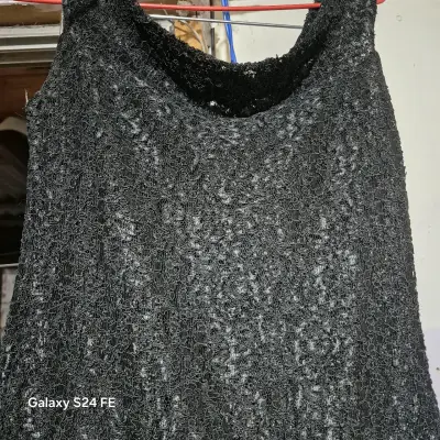 Vestido largo negro de encaje Romy - miniatura 3