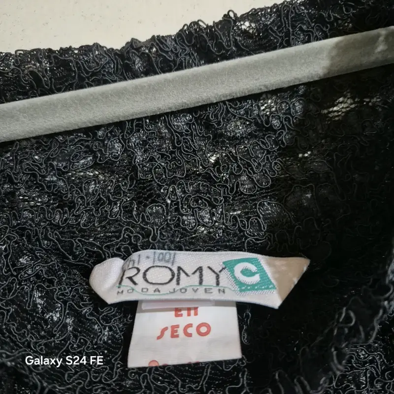 Vestido largo negro de encaje Romy - 4