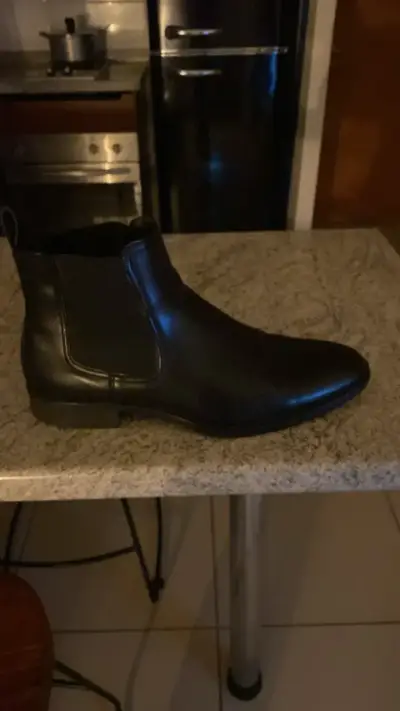 Botines de cuero negro para hombre - miniatura 2