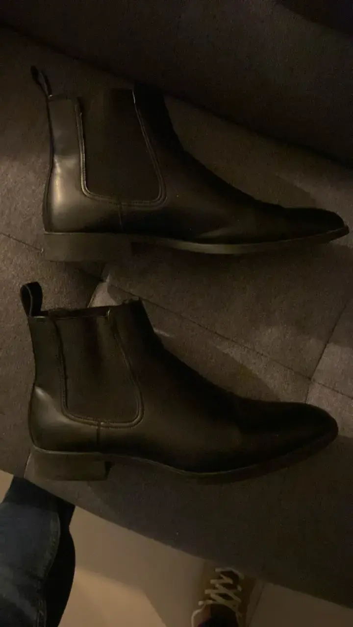 Botines de cuero negro para hombre - 4