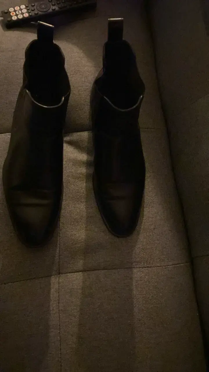 Botines de cuero negro para hombre - 5