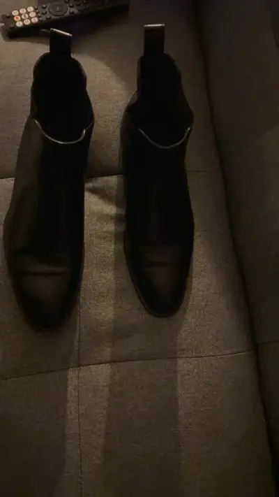 Botines de cuero negro para hombre - miniatura 5