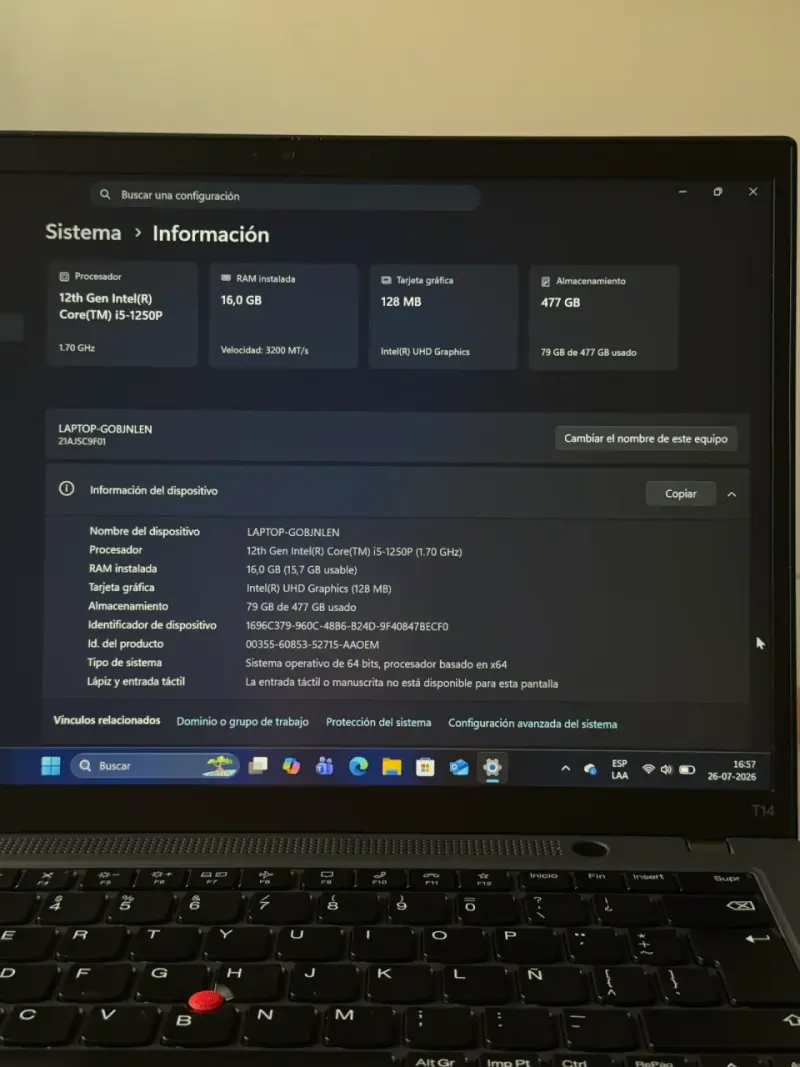 Laptop Lenovo ThinkPad T14 Intel Core i5 12va Gen - 4