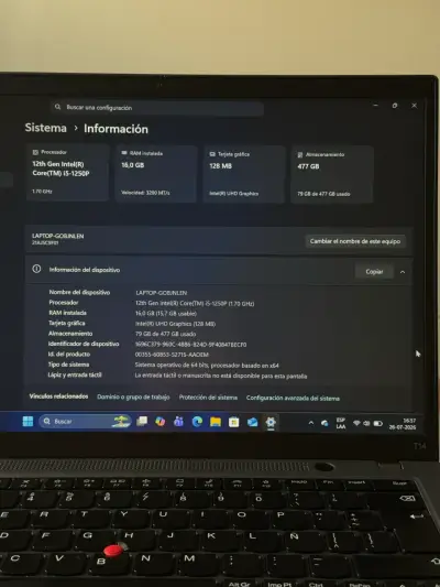 Laptop Lenovo ThinkPad T14 Intel Core i5 12va Gen - miniatura 4