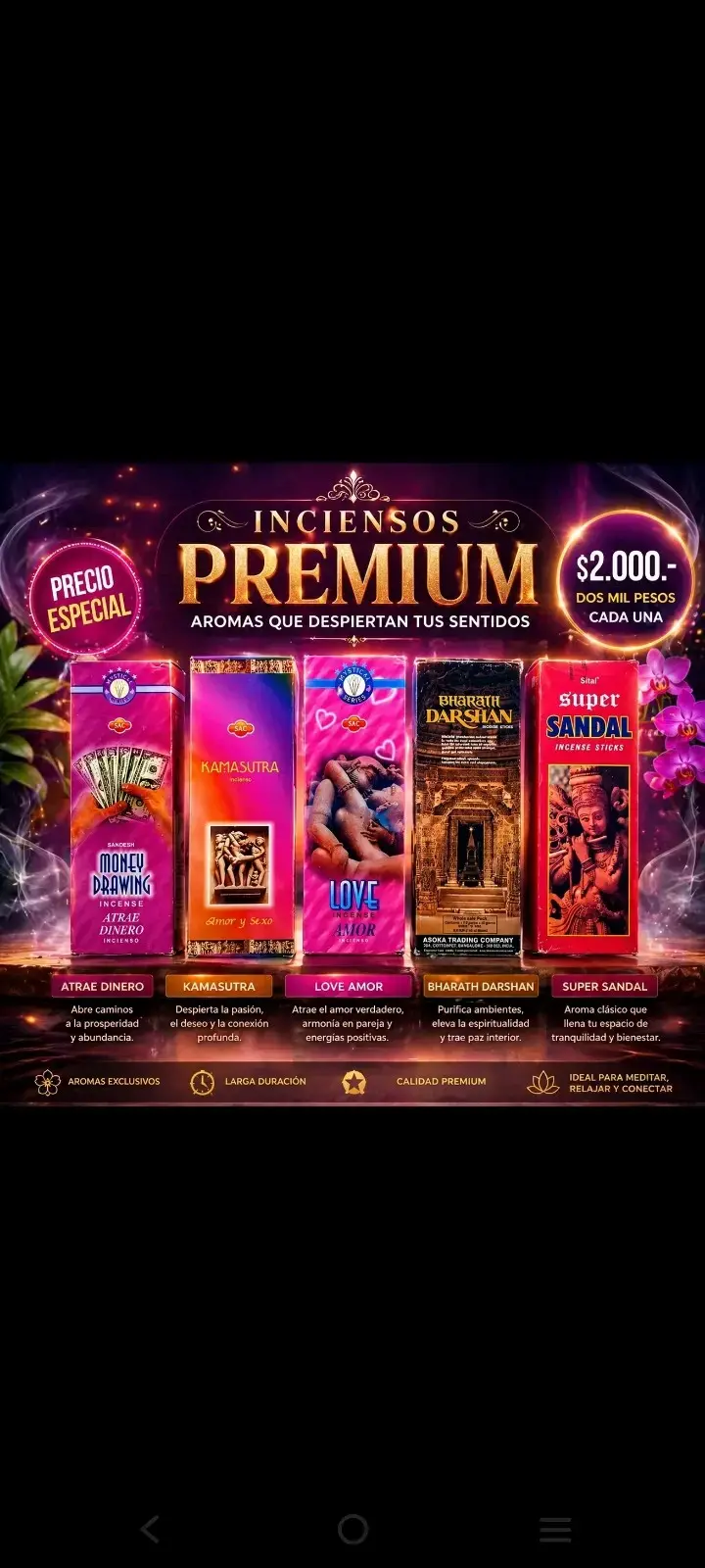 Inciensos Premium Aromas Exclusivos