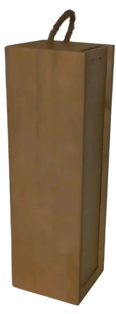 Caja de madera para botellas con asa de cuerda - miniatura 1