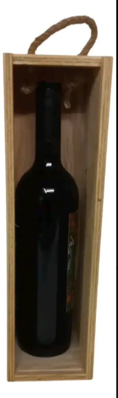 Caja de madera para botellas con asa de cuerda - miniatura 5
