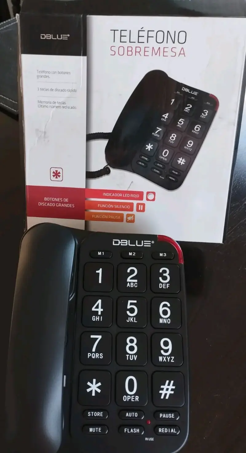 Teléfono de sobremesa Dblue con botones grandes