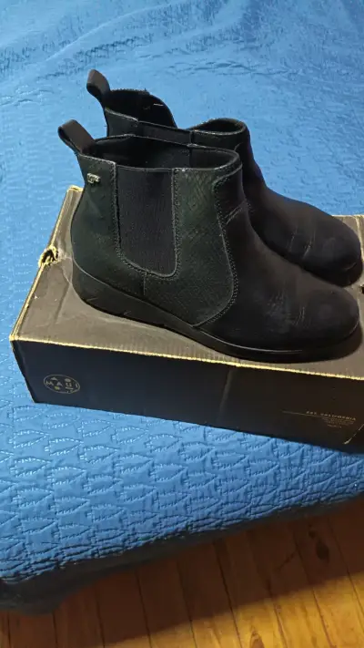 Botines de cuero negros para mujer - miniatura 1