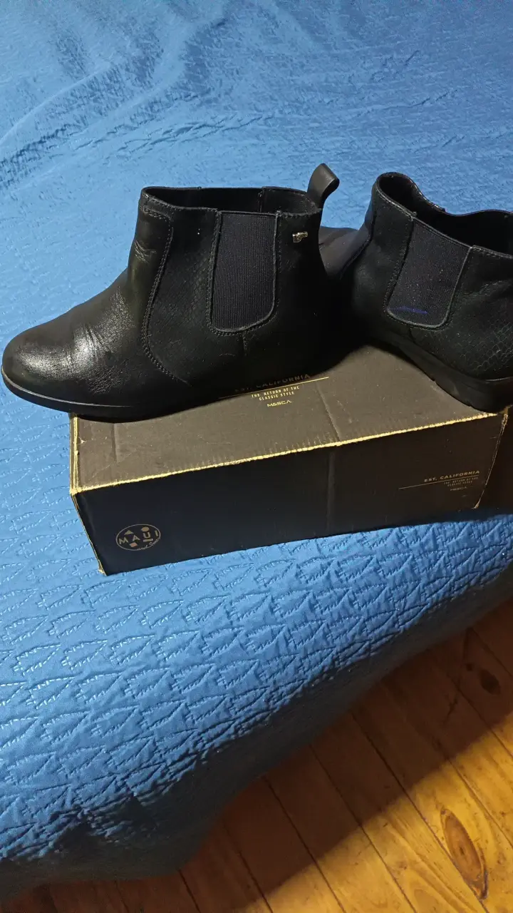Botines de cuero negros para mujer - 3