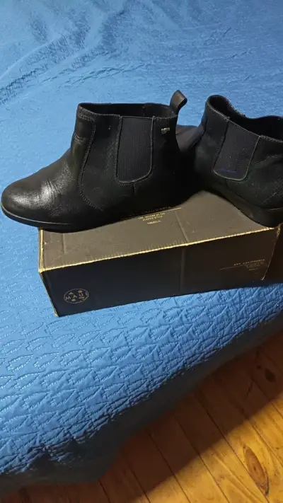 Botines de cuero negros para mujer - miniatura 3