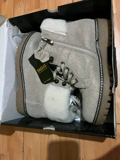 Botas de invierno gris Fagus con forro de lana - miniatura 1