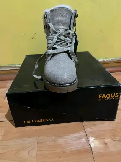 Botas de invierno gris Fagus con forro de lana - miniatura 2