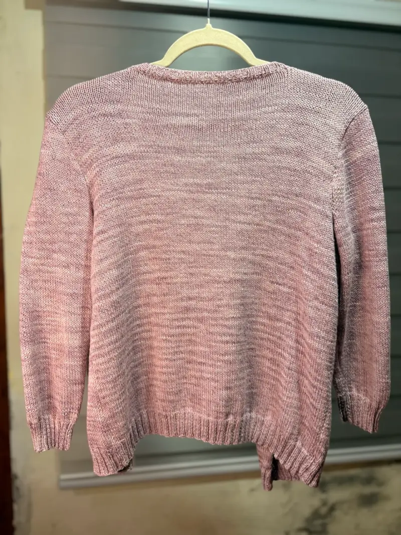 Chaleco abierto de punto rosado para mujer - 2