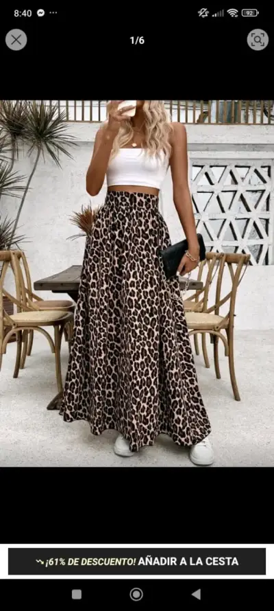 Falda larga animal print para mujer - miniatura 1