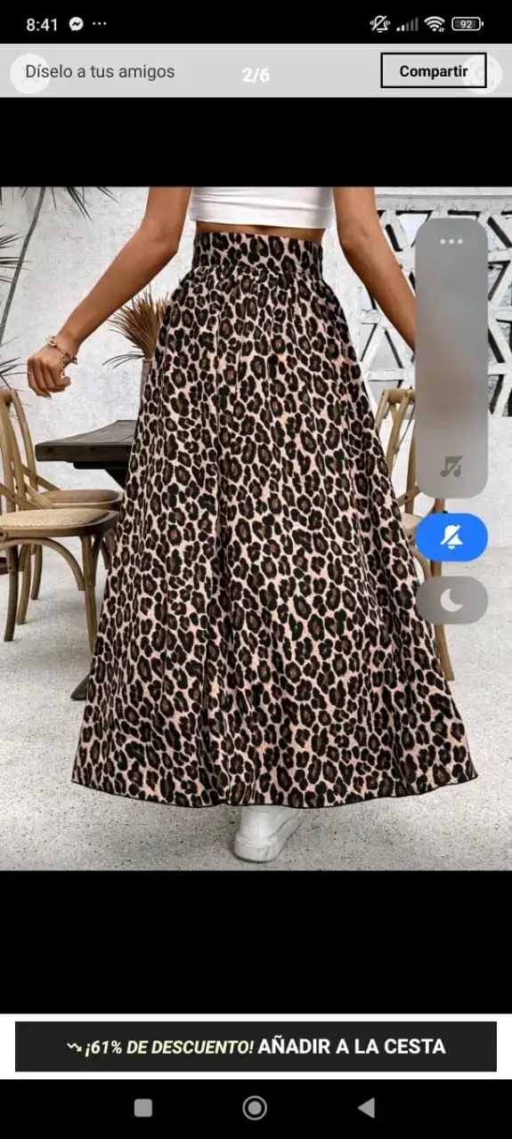 Falda larga animal print para mujer - 2