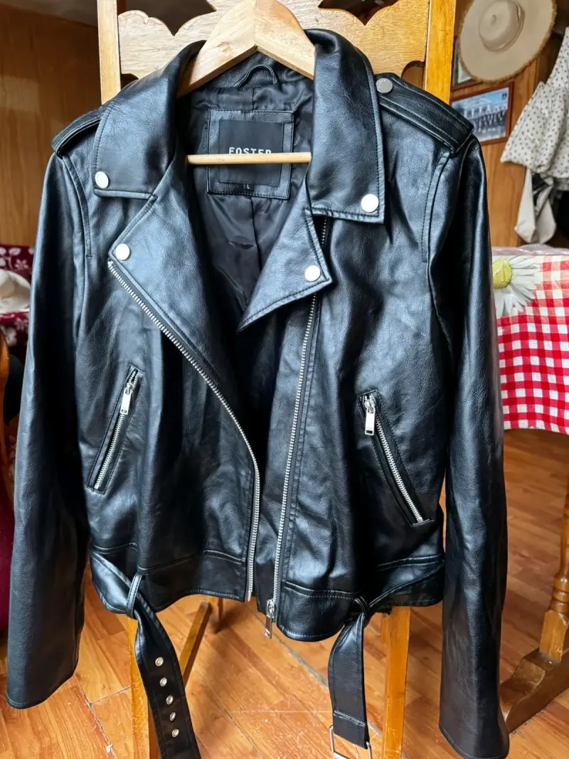 Chaqueta de cuero negra Foster talla L
