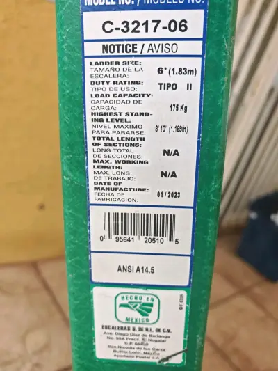 Escalera tijera fibra Cuprum 6 peldaños verde - miniatura 2