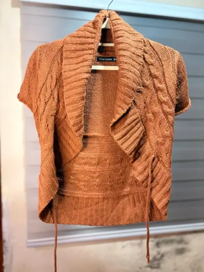 Chaleco Tejido Mujer Color Terracota - miniatura 1