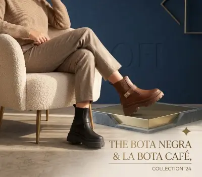 Botas negras y café de ecocuero para mujer - miniatura 1