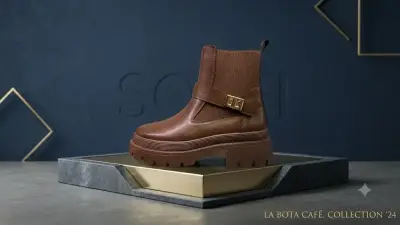 Botas negras y café de ecocuero para mujer - miniatura 3