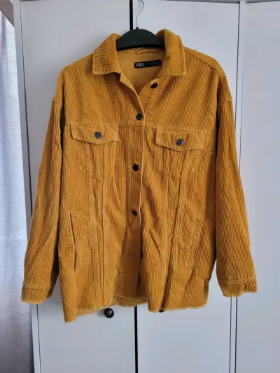 Chaqueta Zara de pana mostaza para mujer - miniatura 3