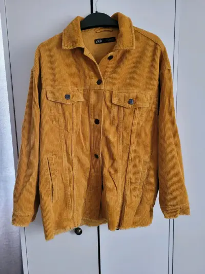 Chaqueta Zara de pana mostaza para mujer - miniatura 4